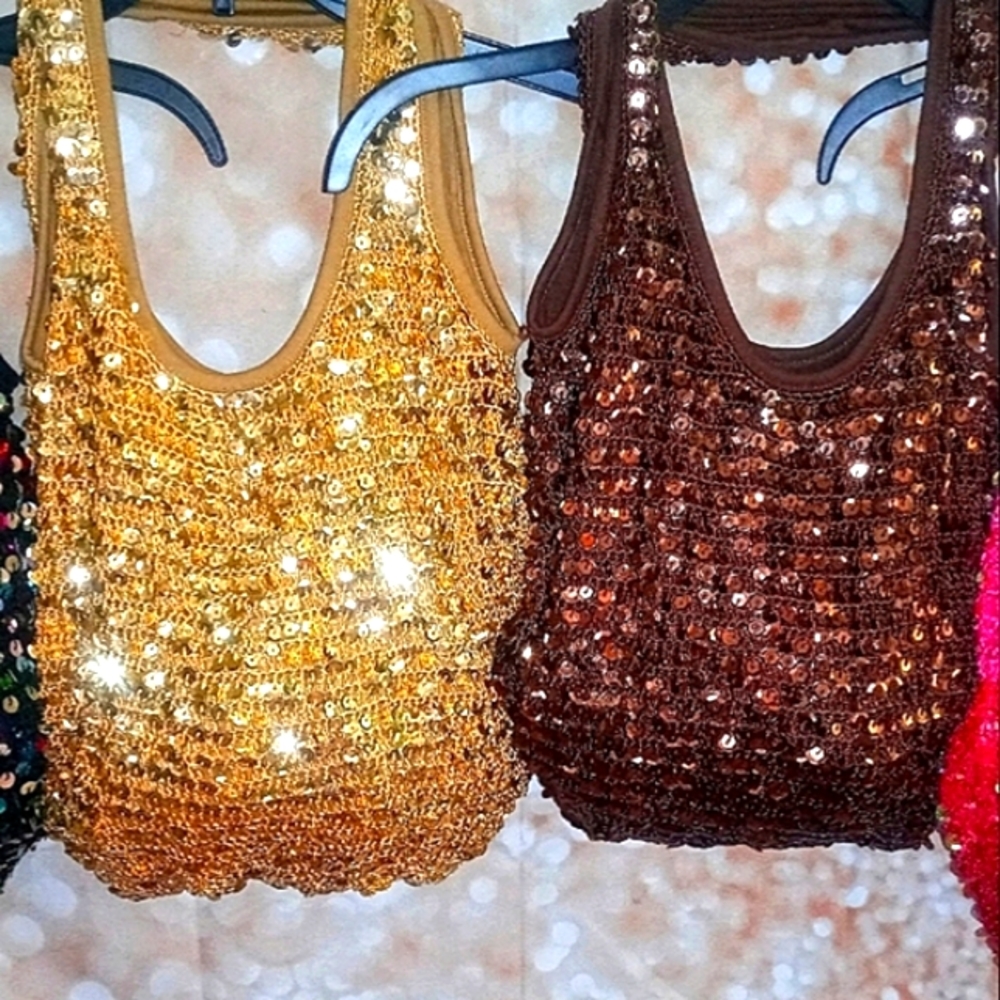 💖🖤💛 $15 EACH. Sequined Hobo Bags. THE PINK HOBO IS SOLD. 💛💖💚